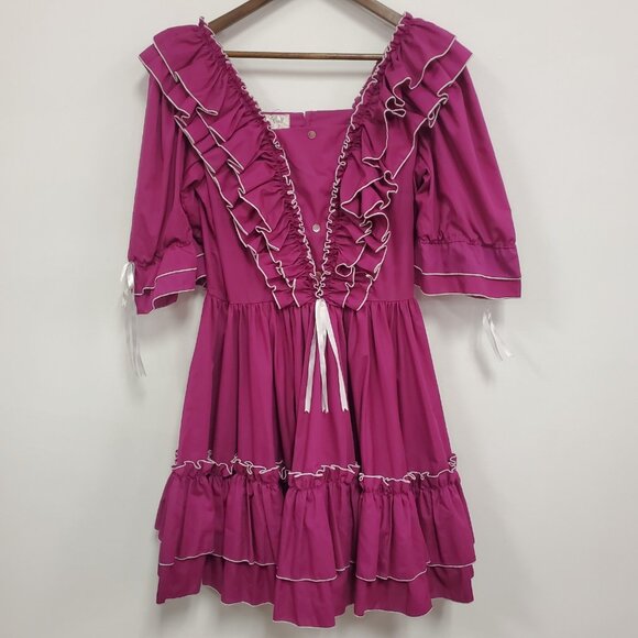 Vtg Call It Fancy Womens 1970s Square Dancing Dress Size 10 Western Pink Ruffle - Picture 1 of 12